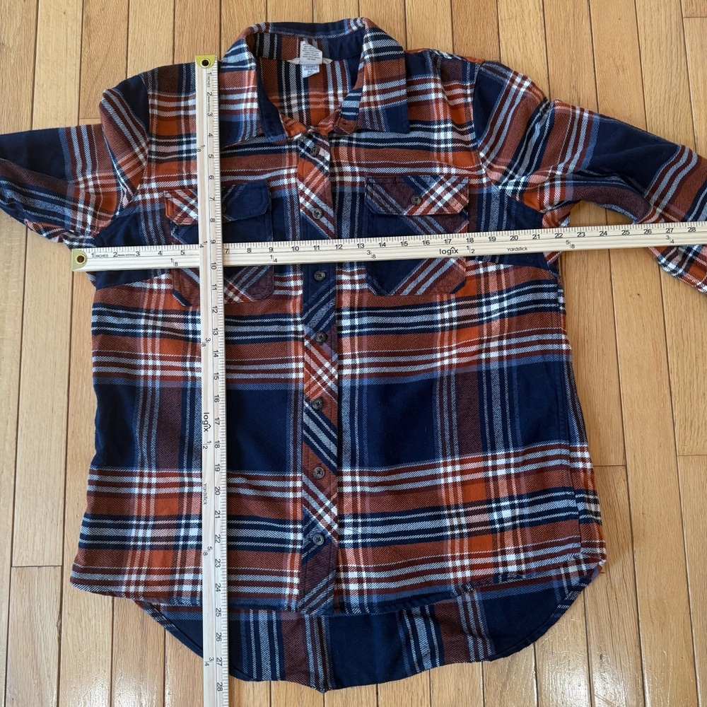 Duluth Trading Co Button-Down Shirt in Navy, Rust and White - Picture 8 of 12